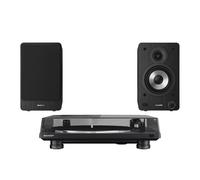 Sharp RP-TT100 Fully Automatic Bluetooth Turntable with CP-SS30 BK Active Bookshelf Speakers Pair - Black