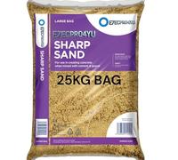 Sharp Sand, Construction and Landscaping, 25KG Major Bag, Natural Product, Suitable For Screeding And Rendering For Laying Slab And Block Work (7 BAGS 175KG)