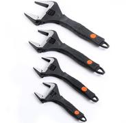 Sharp-tec 4Pcs Adjustable Spanner Set, 6", 8", 10", 12" Wrenches, 34mm/36mm/50mm/60mm Wide Jaw Opening Black Oxide Finish, Heavy-Duty Plumbing Tools for Plumbers, DIY & Professionals