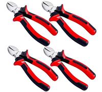 Sharp-Tec Diagonal Cutting Pliers, 160mm Precision Wire Cutters with Anti-Slip Handle, 6-inch Professional Wire Cutters Nippers, 4Pack