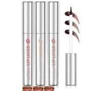 Sharp-Tip Peel-Off Lip Liner & Lip Gloss Set - Smudge-Proof Waterproof Matte Tint Stain Pen Long-Lasting Non-Sticky Hydrating Glitter Glaze For Women Girls With Red Nude Brown Bold Colors (3 PCS)