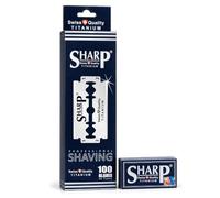 Sharp Titanium Double Edge Razor Blades for Men, Pack of 100
