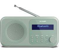 SHARP DR-P420(GN) Tokyo Portable Digital Radio - Bluetooth 5.0, DAB+/FM, Compact, USB/Battery Powered, Dual Alarm, 40 Presets, 3.5mm Headphone Jack - In Aquamarine Green