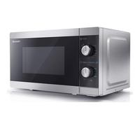 SHARP YC-MG01U-S Compact 20 Litre 800W Manual control Microwave with 1000W Grill, 5 power levels, defrost function, LED cavity light - Silver