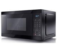 SHARP YC-MG02U-B Compact 20 Litre 800W Digital Microwave with 1000W Grill, 11 power levels, ECO Mode, defrost function, LED cavity light - Black