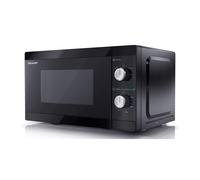 Sharp YC-MS01U-B Black 20L Microwave, 800W, Defrost Settings, 5 Power Levels, 35min Timer, Flat-Front Easy-Clean
