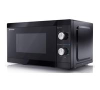 SHARP YC-MS01U-B Compact 20 Litre 800W Manual control Microwave, 5 power levels, defrost function, LED cavity light - Black