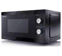 SHARP YC-MS01U-B Compact 20L 800W Manual Microwave, 5 Power Levels, Black