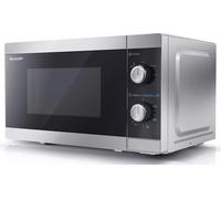 Sharp YC-MS01U-S Compact 20 Litre 800W Manual Microwave, 5 Power Levels, Silver