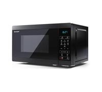 SHARP YC-MS02U-B Compact 20 Litre 800W Digital Microwave, 11 power levels, ECO Mode, defrost function, LED cavity light - Black