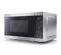 SHARP YC-MS02U-S Compact 20 Litre 800W Digital Microwave, 11 power levels, ECO Mode, defrost function, LED cavity light - Silver
