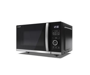 Sharp Yc-Qs254Au-B 25L 900W Flatbed Microwave Oven With Eco Function - Black