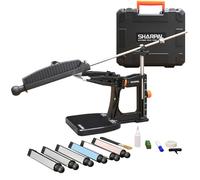 SHARPAL 202H Precision Knife Sharpening System-Adjustable Angle 10-35° Knife Sharpener Kit with 7 Abrasive Plates (Diamond 220/325/600/1000, Whetstone 3000/6000, Leather Strop) and Giftable Carry Case