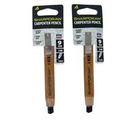 Sharpdraw Mechanical Carpenter Pencil - Carbon Fiber Lead for Razor Sharp Lines - 2 Pack