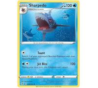 Sharpedo 036/203 Rare Reverse Holo Pokemon Card (SWSH Evolving Skies) + 1x TitanCards® Toploader
