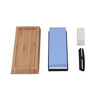Sharpening Stone 1000/6000 Grit Sharpener Whetstone Set with Anti - Slip Base, Bamboo Stand and Angle Guide for Kitchen, and Pocket