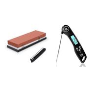 Sharpening Stone, DDF IohEF Whetstone grit 1000/6000, Professional 2-in-1 Double-Side & DOQAUS Digital Meat Thermometer, Instant Read Food Thermometer with Backlight LCD Screen, Foldable Long Probe