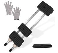 Sharpening Stone Holder Stainless Steel Sharpening Stone Base with Knife Clip and Gloves Anti Slip Adjustable Grindstone Holder for Whetstone