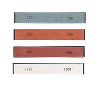 Sharpening Stone Set, 4Pcs White Corundum Whetstone with 120 320 600 1500 Grit - Robust Durable Design, Safe Non Slip Base, Multi Use for Chef and