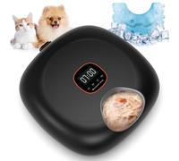 Sharper Image Automatic Cat Feeder Wireless, Auto Cat Food Dispenser for Wet Food with 2 Ice Packs, Rechargeable Auto Feeder for Cats with Programmable Timer Low Battery Indicator Black