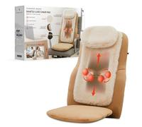 Sharper Image Luxe Shiatsu Massaging Chair Pad with Heat - Heated Back Massager Seat Topper with 4 Nodes & Vibration, Portable Massage Chair Pads for Home & Office, Cushioned Electric Massagers
