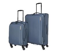 Sharper Image Odyssey Luggage Collection, Bluefin, Large Checked, Expandable 8-Wheel Spinner Large Checked Luggage Suitcase