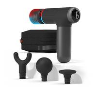 Sharper Image Powerboost Pro+ Compact Hot & Cold Percussion Massager, Dual Temperature Node for Hot and Cold Therapy, 6 Speeds, 4 Accessories, Portable Athlete Recovery