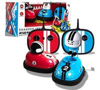 Sharper Image Road Rage RC Speed Bumper Cars, Mini Remote Controlled Ejector Vehicles, 2 Player Head to Head Battle, Crash into Opponents, 2.4 GHz, Red and Blue, Ages 6 and Up