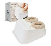 Sharper Image Shiatsu Relax Luxe Foot Massager - Multi-Zone Compression Therapy for Heels, Arches & Balls, 3 Modes, Intensity Levels & Timer Settings, Ultra-Soft Padding Foot Massager with Heat