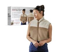 Sharper Image Weighted Comfort Heated Vest Luxe - Electric Heat Up Body Warmer for Weighted Relaxation, Body Warmers with Adjustable Fit & Plush, Soft Fabric, Rechargeable Heated Gilet for Men & Women