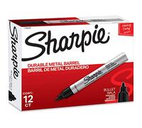 SHARPIE 1794229 Pro Bullet Tip Industrial Strength Permanent Marker, Black, 12-Pack