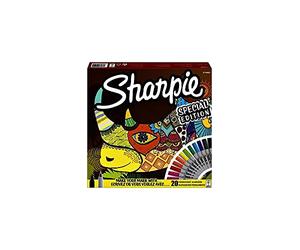 Sharpie - 20pcs Permanent Markers, Special Edition, Fine Tip Markers, Assorted Colors, Waterproof, For Adults and Children, All Surfaces,