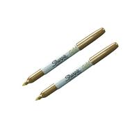 Sharpie 2x Metallic Gold Permanent Marker - Fine Tip - Waterproof, Fade Resistant - Writes on Dark Surfaces - Multi-Surface Use - Crafts, DIY, Industrial