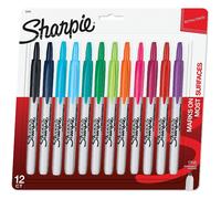 Sharpie 32707 Retractable Permanent Markers Fine Point Assorted Colors 12 Count - 1