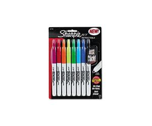 Sharpie 32730PP Retractable Permanent Markers - Fine Point, Assorted 8-Set, Quick-Dry, Waterproof & Fade-Resistant