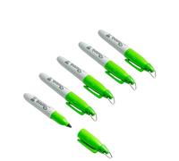 Sharpie 6 x Mini Permanent Marker Pens with Keyring for Keys, Chains & lanyards, Fine Point, Light Emerald Green Ink - Loosely packed in a plastic bag