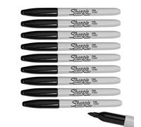 Sharpie 9 x Permanent Black Markers, Fine Point, loose pack
