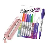 Sharpie A set of school supplies Permanentmarkers with Parker Jotter White Pen (Blue Ink) & Parker Pink Pen Case