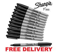 SHARPIE Black FINE Point Bullet Tip Permanent Marker Pens Pack 2,4,6,8,10,12,24