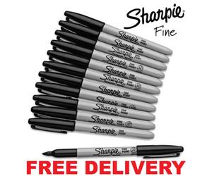SHARPIE Black FINE Point Bullet Tip Permanent Marker Pens Pack 2,4,6,8,10,12,24