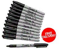 Sharpie Black Permanent Marker Pens 1,2,4,6,8,10,12