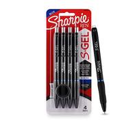 SHARPIE Blue Colour S-Gel Pen Set for Students| Water Proof ink for Smooth & Comfortable Writing Experience| Office Stationery | Medium Point (0.7mm) | Pack of 4