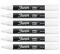 Sharpie Chalk Marker Pens with Medium Bullet Nib for Black Boards White Boa | Medium bullet nib, water-based liquid ink, non-porous surfaces, wipes clean, 6 white markers