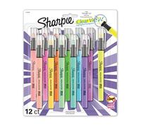 Sharpie Clear View Highlighter with See-Through Chisel Tip, Assorted, 12 Count