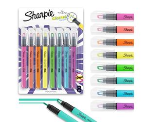 Sharpie Clear View Highlighters 8/Pkg-Yellow, Green, Pink & Orange/2 Each