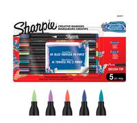 Sharpie Creative Marker Acrylic Paint Pens | Earth Tones | Water-Based Paint Markers | No-Bleed Ink Writes on Most Surfaces | Brush Tip | Crafting & Art Supplies | Assorted Colours | 5 Count