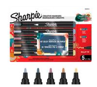 Sharpie Creative Marker Acrylic Paint Pens | Water-Based Paint Markers | No-Bleed Ink Writes on Most Surfaces | Bullet Tip | Crafting & Art Supplies | Warm Tones | 5 Count