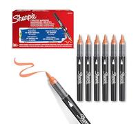 Sharpie Creative Marker Acrylic Paint Pens | Brush Tip Water-Based Paint Markers | Orange | No-Bleed Ink Writes on Most Surfaces | School & Revision Supplies | 6 Count