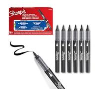 Sharpie Creative Marker Acrylic Paint Pens | Brush Tip Water-Based Paint Markers | Black | No-Bleed Ink Writes on Most Surfaces | School & Revision Supplies | 6 Count
