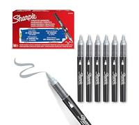 Sharpie Creative Marker Acrylic Paint Pens | Brush Tip Water-Based Paint Markers | Cool Grey | No-Bleed Ink Writes on Most Surfaces | School & Revision Supplies | 6 Count